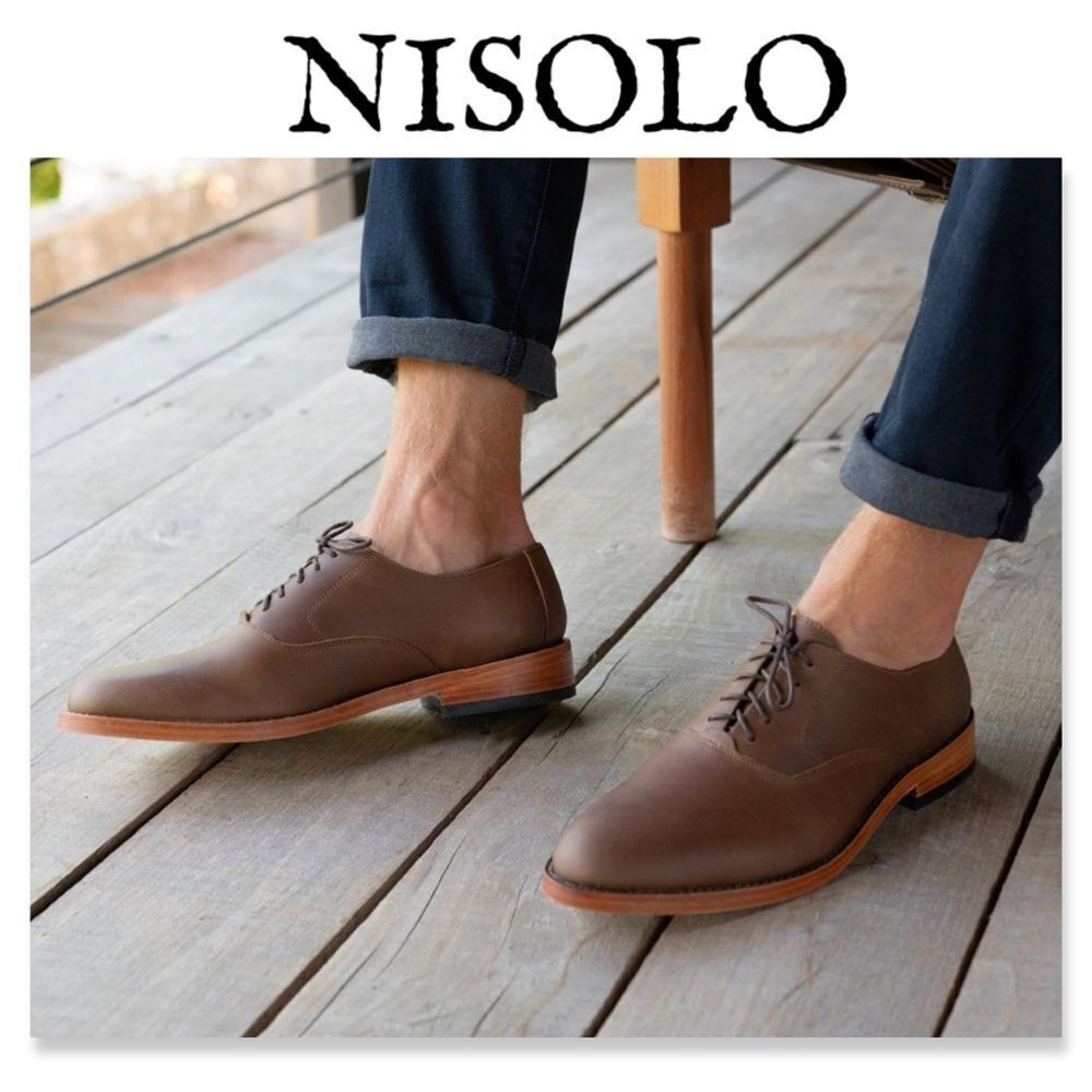 NIB NISOLO CALANO EVERYDAY OXFORD In OAK All Learher Loafers